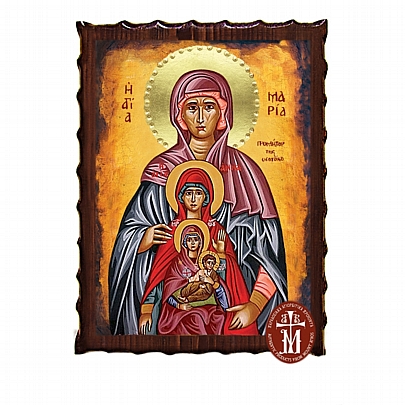 Κ135-47, SAINTS MARIA AND ANNE, THE RIGHTEOUS ANCESTORS OF GOD, WITH VIRGIN AND CHRIST