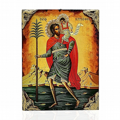 NG137-9, Saint Christoforos | LITHOGRAPHY Mount Athos