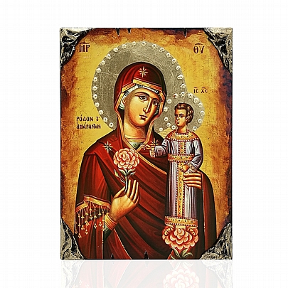 NG137-32, Virgin Mary of Roses | LITHOGRAPHY Mount Athos