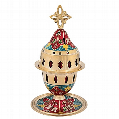 KB150C, Multicoloured Brass Vigil Lamp