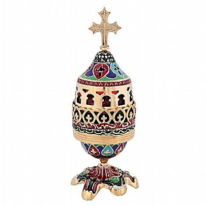 KB173C, Multicoloured Brass Vigil Lamp