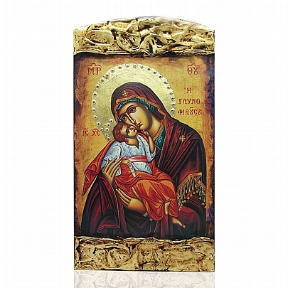ΝΑΣ1527, Virgin Mary Glykofilousa | LITHOGRAPHY Mount Athos
