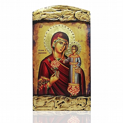 ΝΑΣ1527-3, Virgin Mary of Roses | LITHOGRAPHY Mount Athos