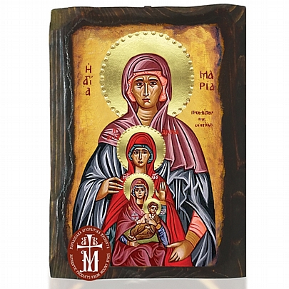 N306-214, SAINTS MARIA AND ANNE, THE RIGHTEOUS ANCESTORS OF GOD, WITH VIRGIN AND CHRIST