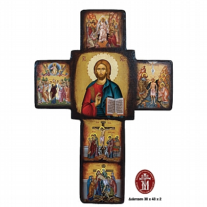 ST3040, Cross wooden aged | Mount Athos
