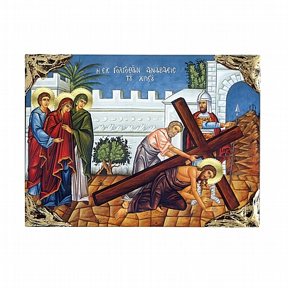 ΝΑΣ139, At Golgotha ​​Ascension of Christ LITHOGRAPHY Mount Athos