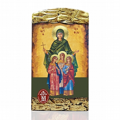 Μ69, Saint Sophia and her Daughters Agape, Pisti, Elpida LITHOGRAPHY Mount Athos