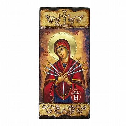 GV345, Virgin Mary of the Seven Swords| LITHOGRAPHY Mount Athos