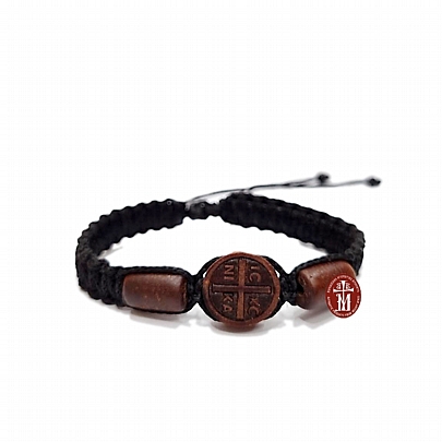 C.2293, Black Bracelet with Wooden Cross