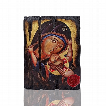 Theotokos of Consolation | Serigraph on Naturally Aged Wood | Mount Athos