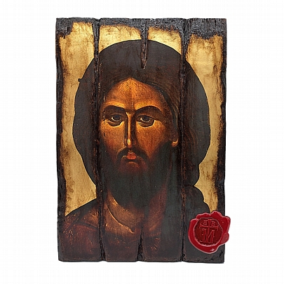Π249-7, Jesus Christ | Serigraph on Naturally Aged Wood | Mount Athos
