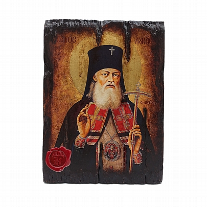 Π249-13, Saint Luke of Crimea | Serigraph on Naturally Aged Wood | Mount Athos