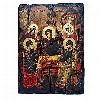 C.2543, HOLY TRINITY - THE HOSPITALITY OF ABRAHAM SILK PRINTS Mount Athos