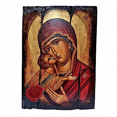 C.2549, Virgin Mary | Serigraph on Naturally Aged Wood | Mount Athos