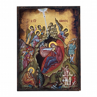 C.2696, The Birth of Jesus Christ Lithography Mount Athos