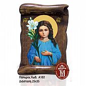 Α102-5 | Virgin Mary LITHOGRAPHY Mount Athos : 1