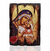 Π249-1 | Virgin Mary Glykofilousa | Serigraph on Naturally Aged Wood | Mount Athos : 1