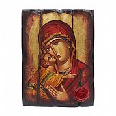 Π249-2 | Virgin Mary Glykofilousa | Serigraph on Naturally Aged Wood | Mount Athos : 1