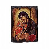 Π249-4 | Virgin Mary Full of Grace | Serigraph on Naturally Aged Wood | Mount Athos : 1