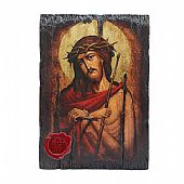 Π249-8 | Jesus Christ | Serigraph on Naturally Aged Wood | Mount Athos : 1