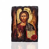 Π249-9 | Jesus Chist | Serigraph on Naturally Aged Wood | Mount Athos : 1