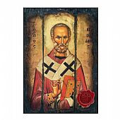 Π249-300 | Saint Nicholas  | Serigraph on Naturally Aged Wood | Mount Athos : 1